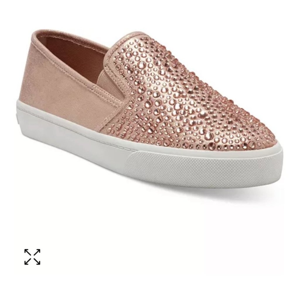 INC Women's Rose Gold Metallic Studded Sneakers 9.5M